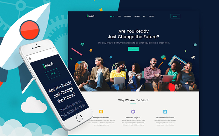 Strikingly-colored Selection of 15 Best Parallax WordPress Themes 14