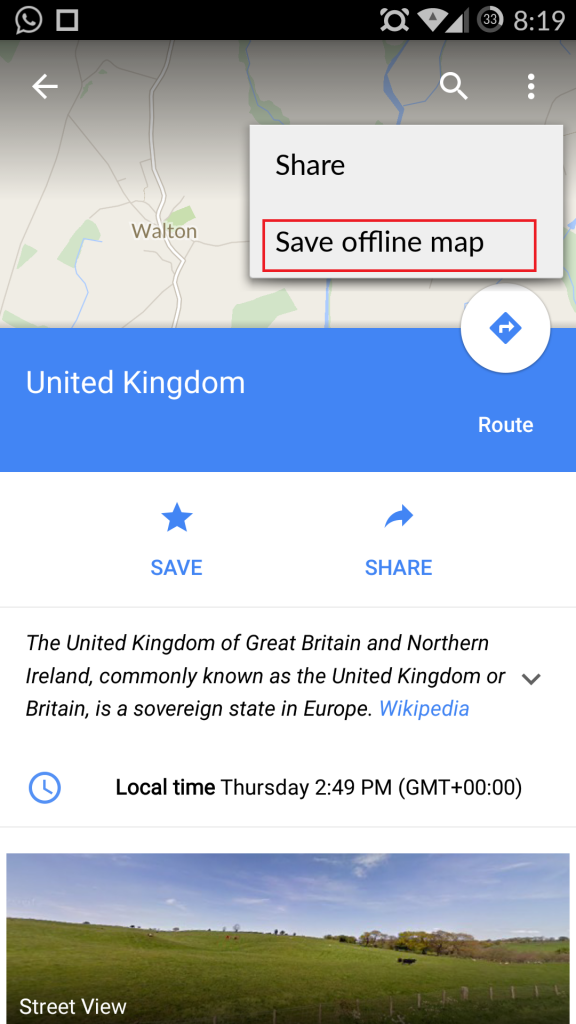 Saving Google Maps Offline