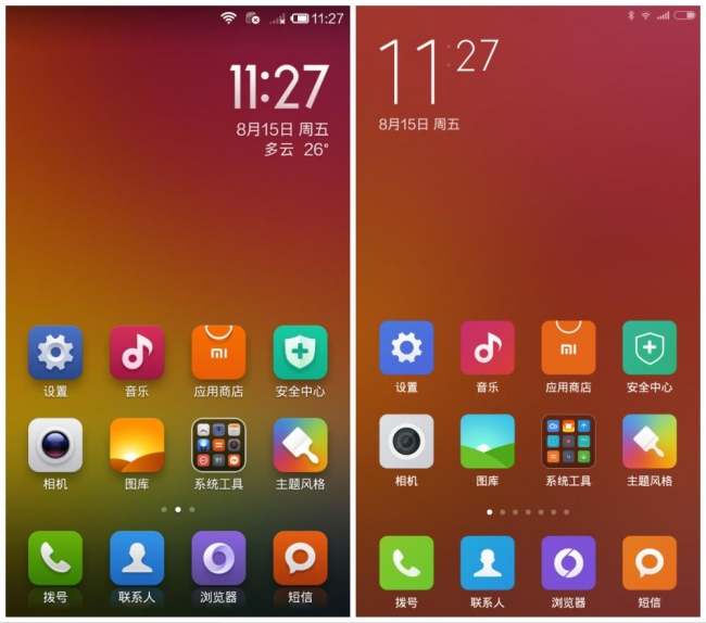 Xiaomi Redmi 1s vs Xiaomi Redmi 2 MIUI 5 vs MIUI 6