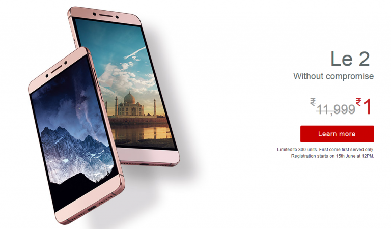 Buy LeEco Le 2 at just Rs 1 Only