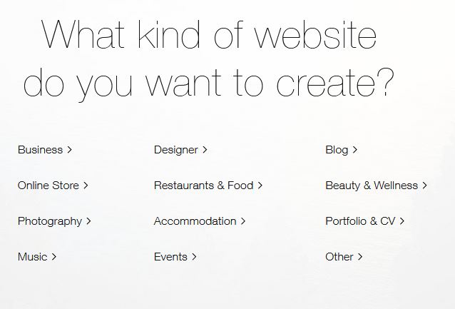 select your website categories