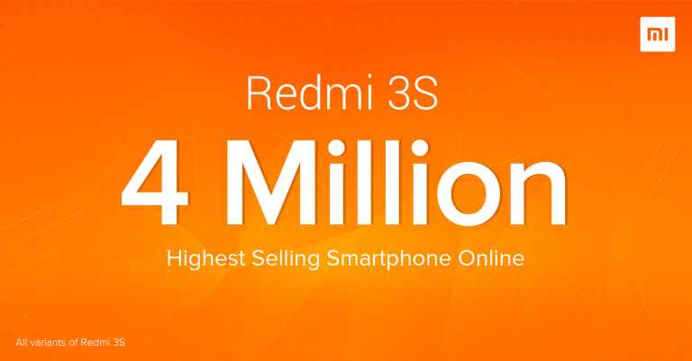 Xiaomi Redmi 3S becomes the Highest selling Phone in online Market