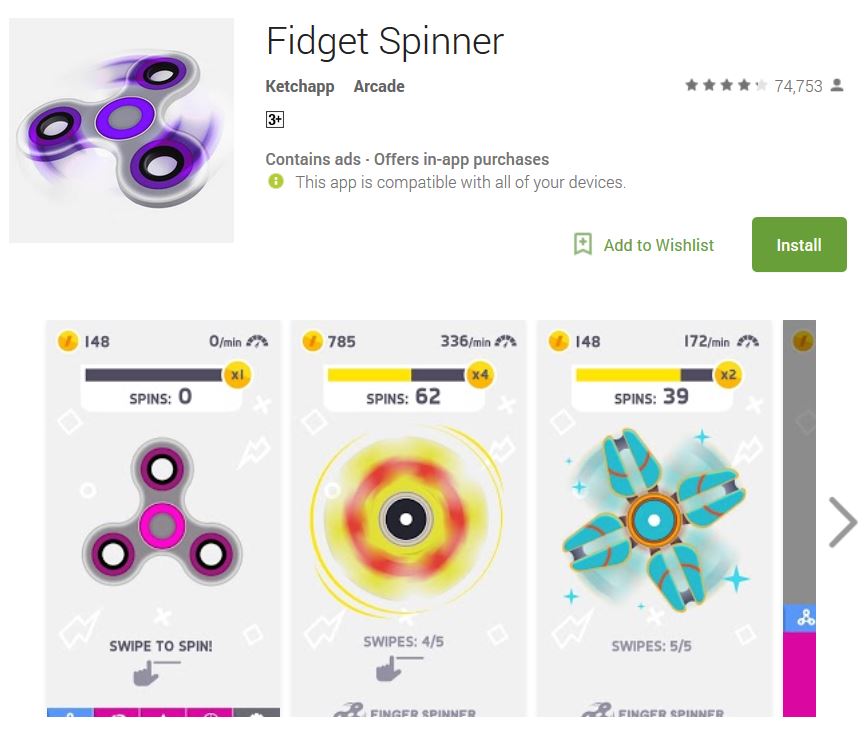 fidget spinner android game