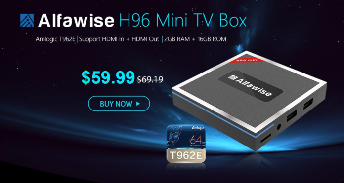 Alfawise H96 Mini TV Box at $59.99