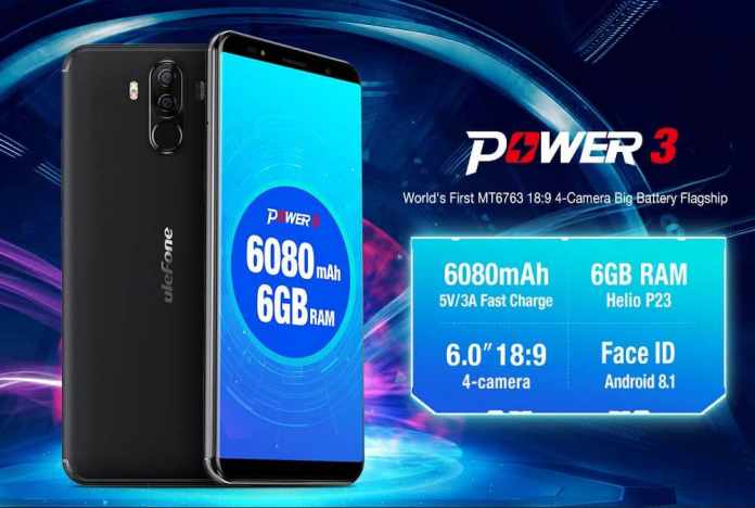 Ulefone Power 3 with 6080mAh Battery, 6GB RAM and Face ID
