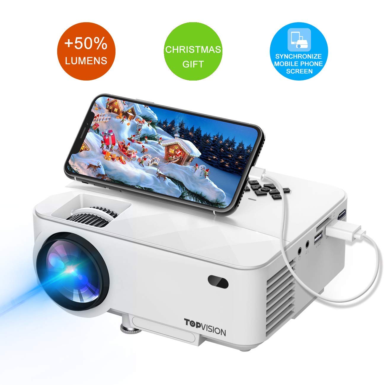 TOPVISION Mini Projector with Mirror Display - Best Mini Projector For ...