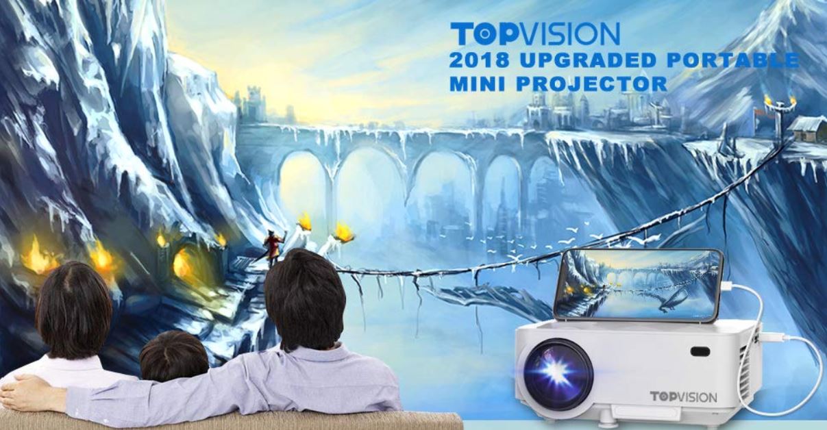TOPVISION Projector with Synchronize Smart Phone