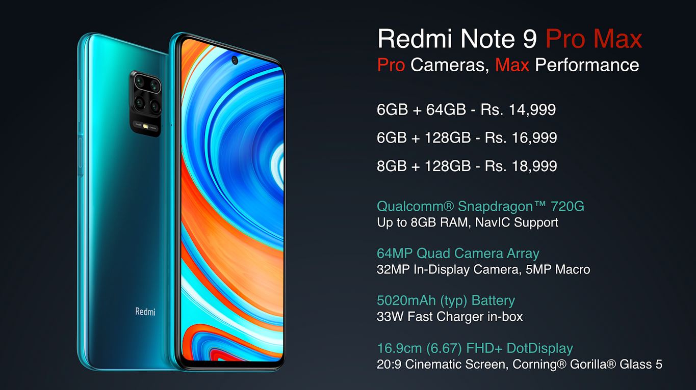 Redmi Note 9 Pro Max Launched In India Price Specifications