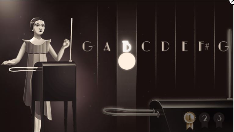 Clara Rockmore’s 105th Birthday doodle by google