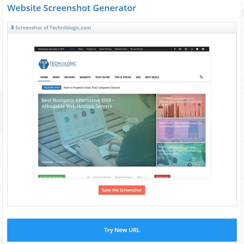 Nimtools Website screenshot generator