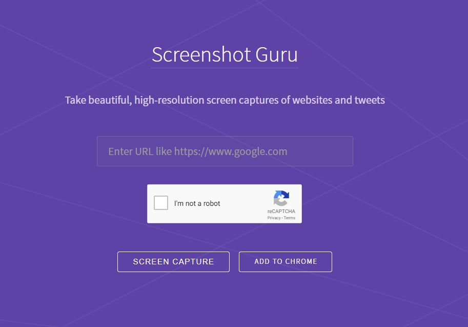 Screenshot Guru Website Screenshot generator