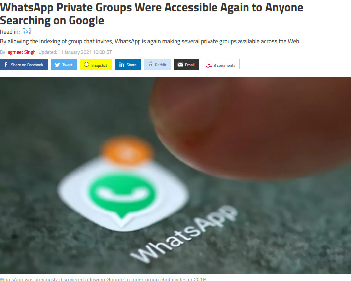 WhatsApp’s Private Groups Can Be Seen by Anyone via Google